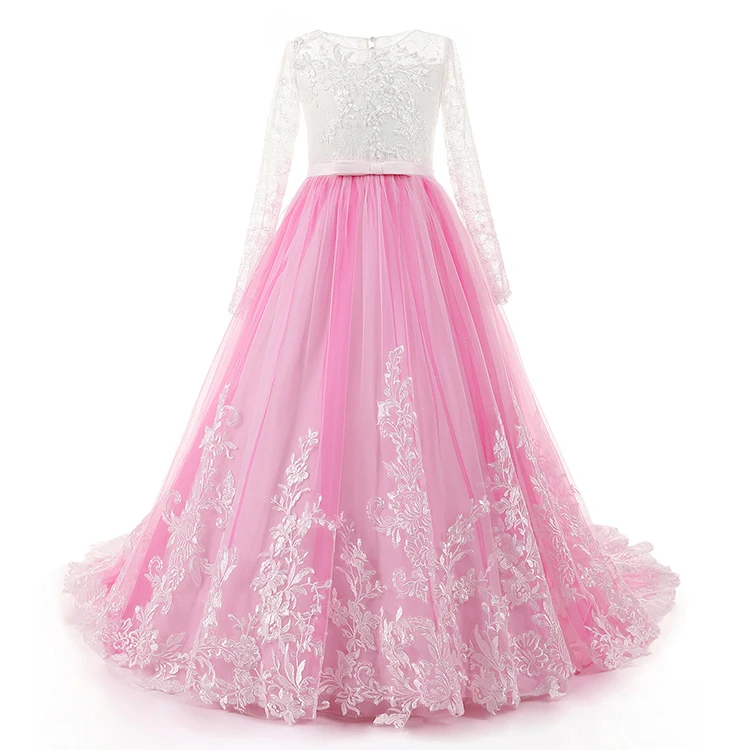 

long sleeve floor design kids frocks designs for party