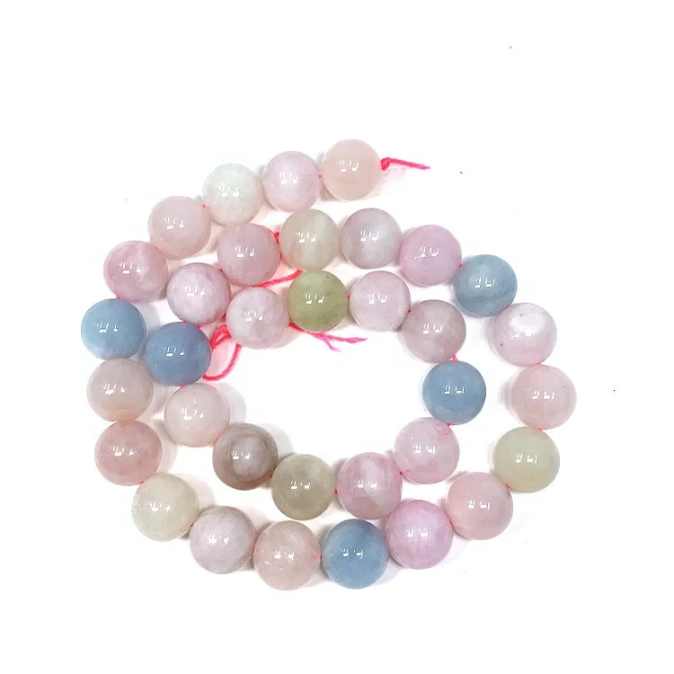 

2020 Hot Sale Natural Gemstone Pink Beryl Beads Smooth Round Morganite Stone in Loose Gemstone, 100% natural color