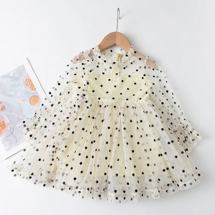 

Dropshipping Girls Dress spring 2021 Girls Clothes Long Sleeves Cartoon Embroidery Female Children's Cake Dresses Kids Clothing
