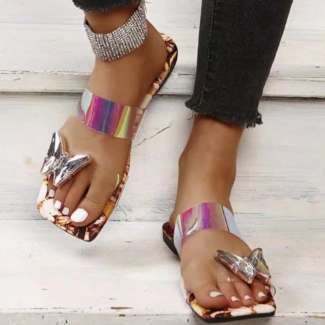 

Colors Cross Band Surface With Bow -knot Women Shoes Slides Open Square Toe Flat PVC Outdoor Summer Women Slides Slippers shoes, Black blue yellow