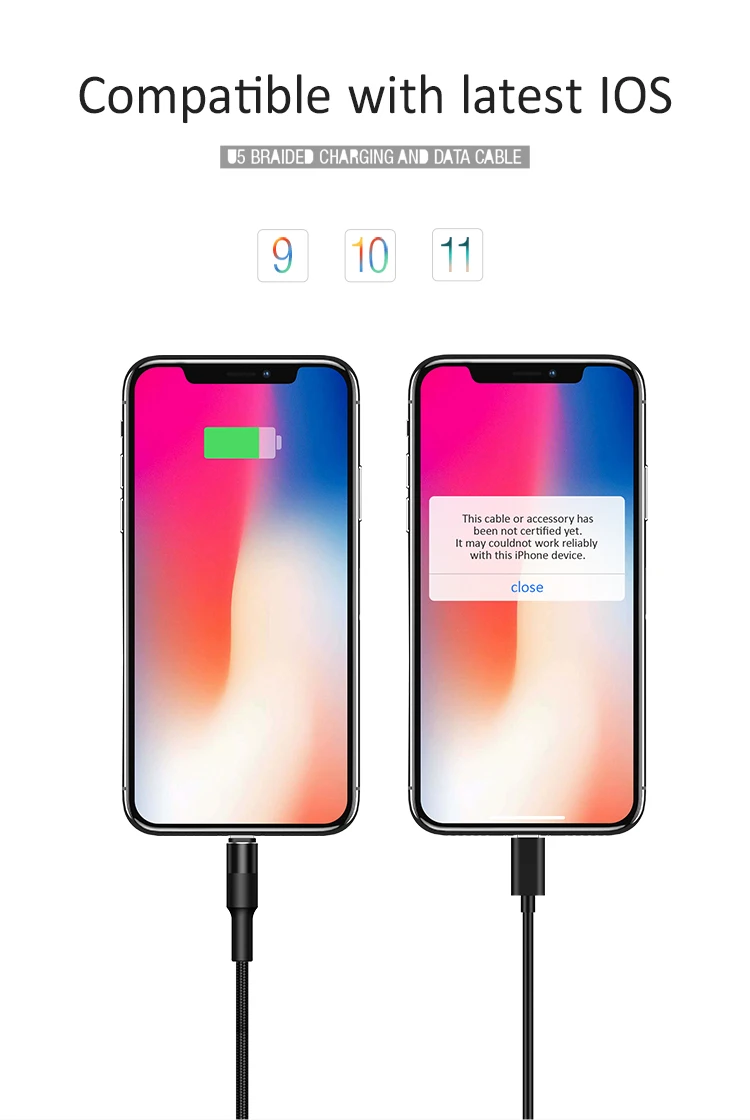 USAMS Aluminum alloy Braided Data Lighting USB Cable Set for iPhone