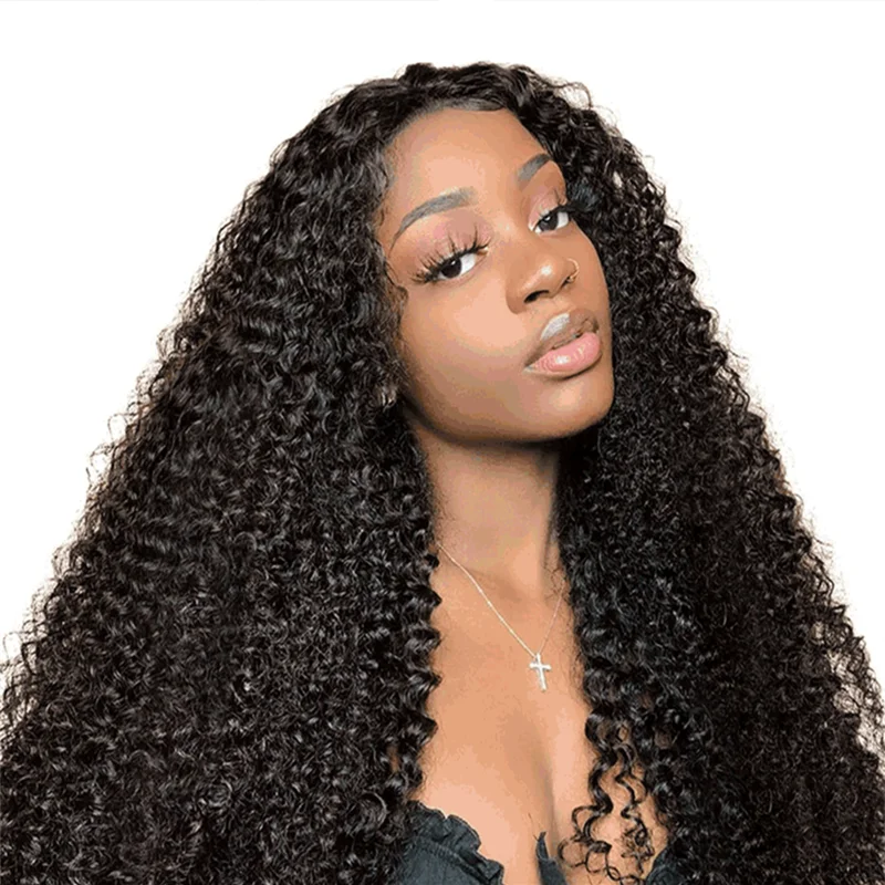 

100% Human Hair Afro Kinky Curly 5*5 Closure Wig HD Lace Closure 5*5 Wig Straight Closure Wig