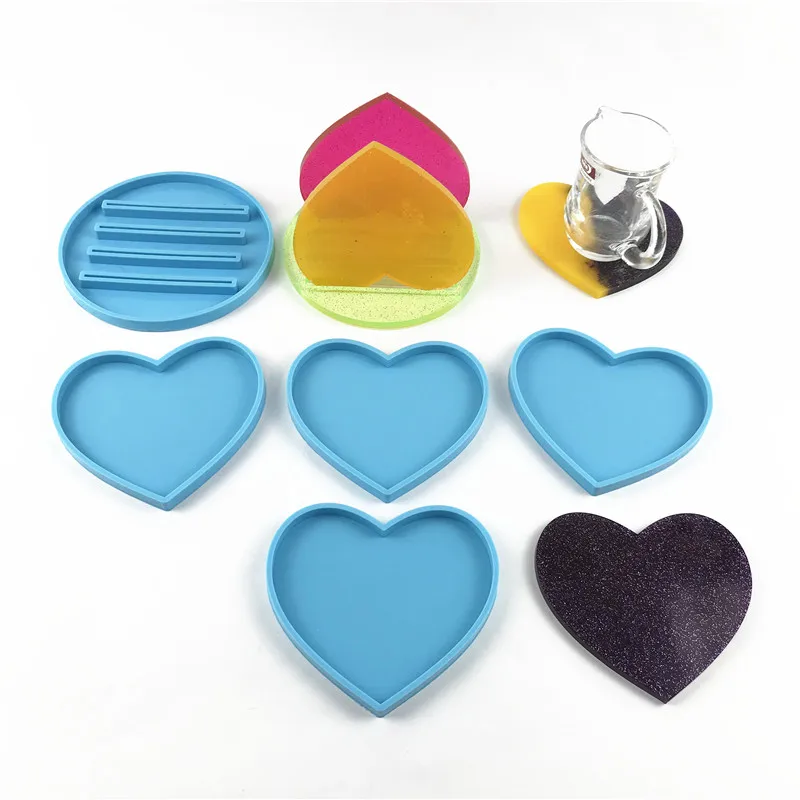 

4*2141-1+5104 heart silicone coaster and stand mold