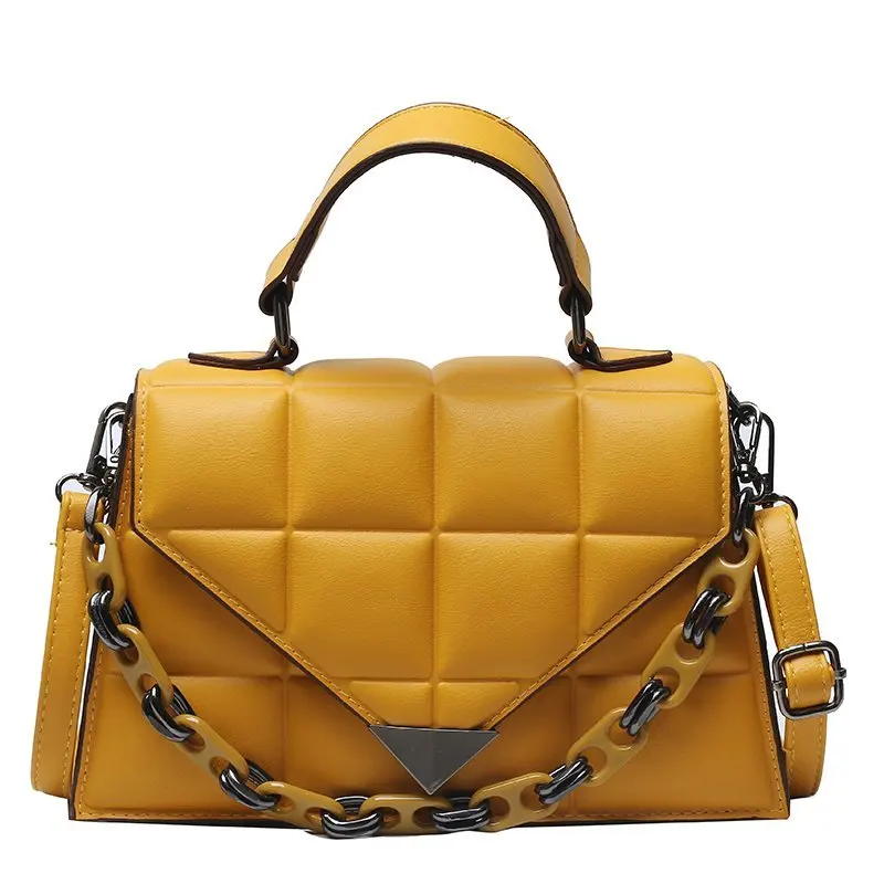 

New Shoulder Messenger Bag Girls Chain Hasp Sac Luxury Square Bag Pure Color Handbag 2021 Women Designer Bags