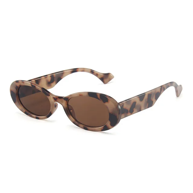 

Ins Popular Fashion Small Oval Sunglasses Women Vintage Leopard Jelly Color Eyewear Men Trending Sun Glasses Shades UV400, Colors