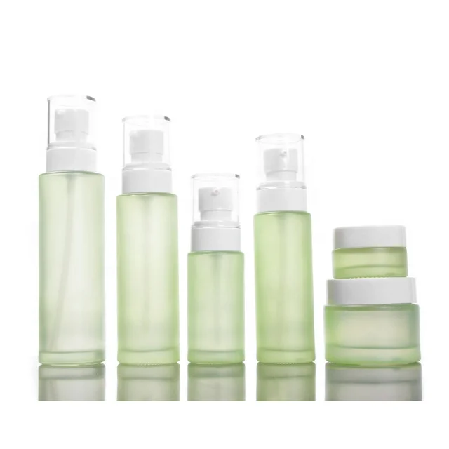 

Fuyun Cosmetic Packaging Glass Foundation Dispenser Cosmetic Serum Pump Pressure Spray Bottle Cream Jars