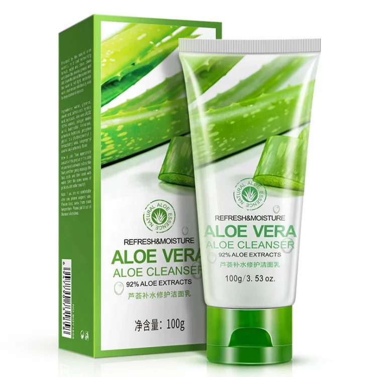 

YANMEI Factory Ready-Made private label organic Aloe Vera Acne Treatment facial foam cleanser lightening cleansing cream gel