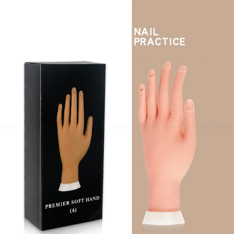 

cheap price 3d soft silicone nail trainning practice artificial fingers silicon training fake hand for nails manicure trainer