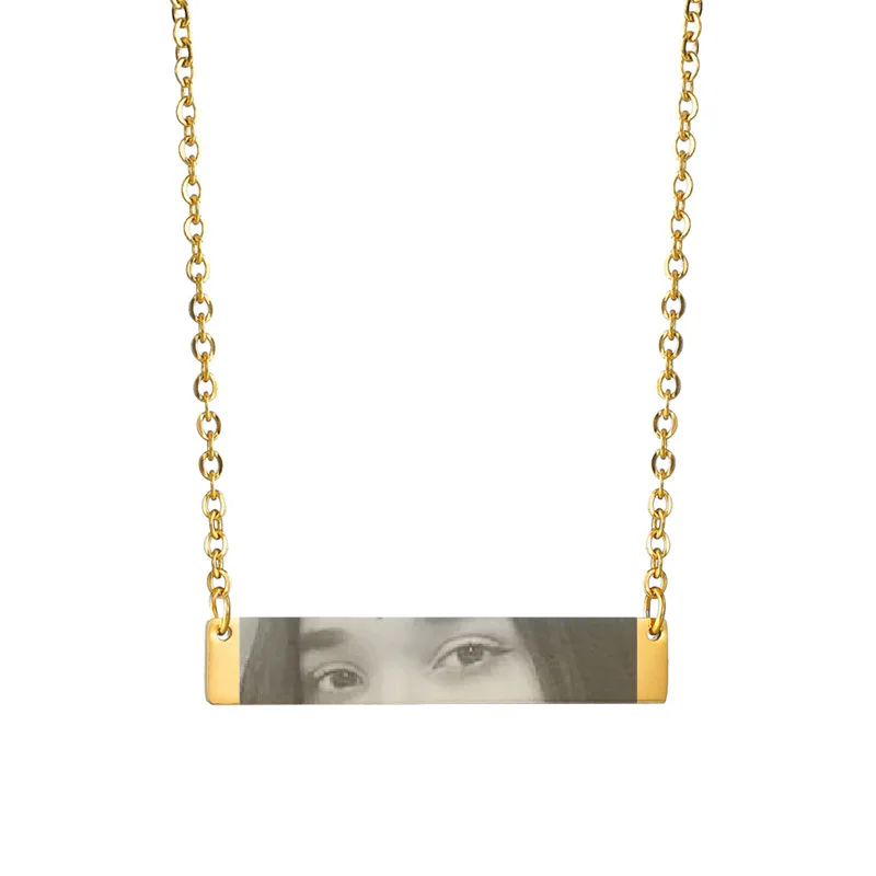Wholesale Personalized Custom Stainless Steel Custom Eye Photo Laser Engraved Photo Necklace for Women Men