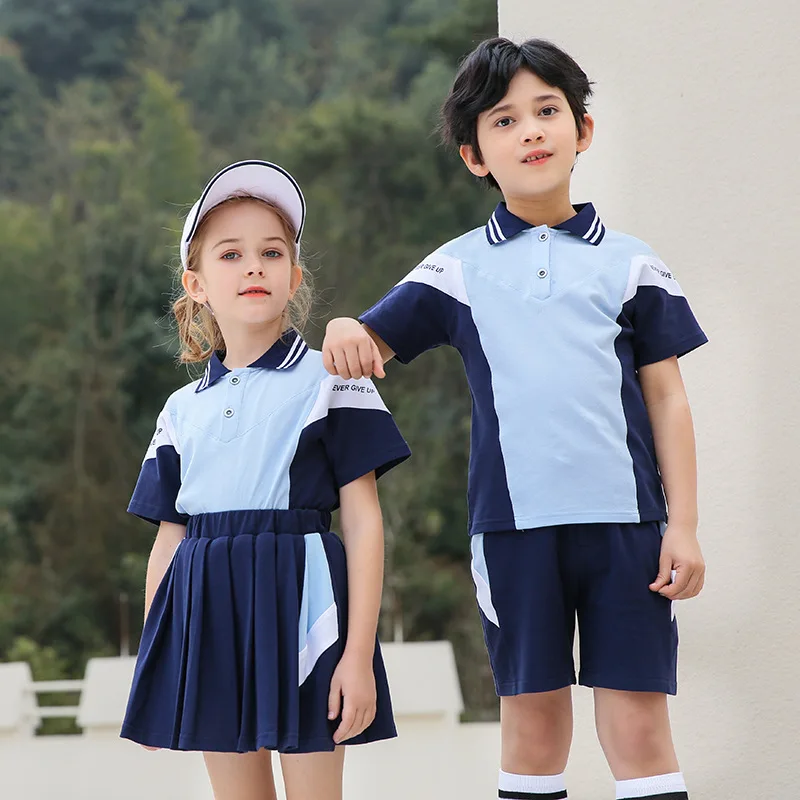 

Kids Clothes Children Boys Shirt Girls Skirt Dress Kindergarten Preschool Primary School Uniform Designs, Any color on pantone or as per your sample