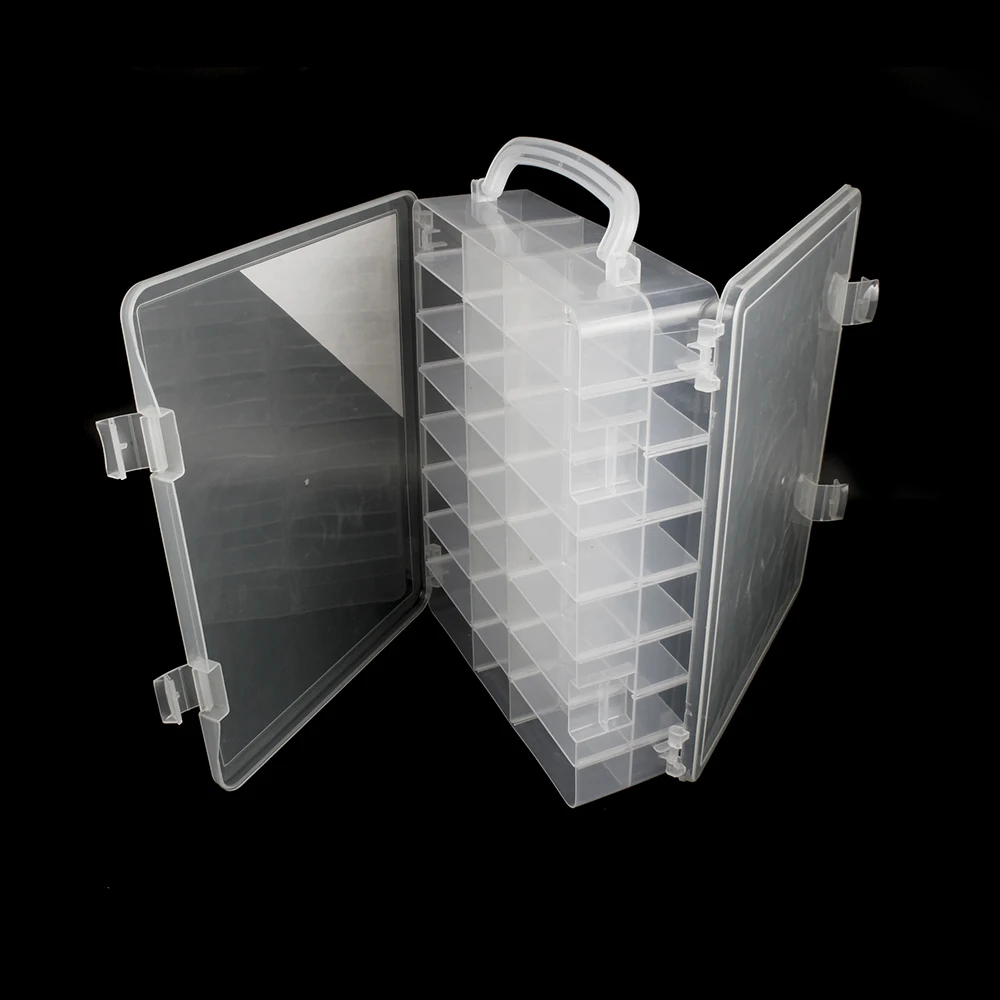 

29628 Nail Polish Organizer 48 removable compartments Double Side Organizer Notion Plastic Storage box, Transparent or customized