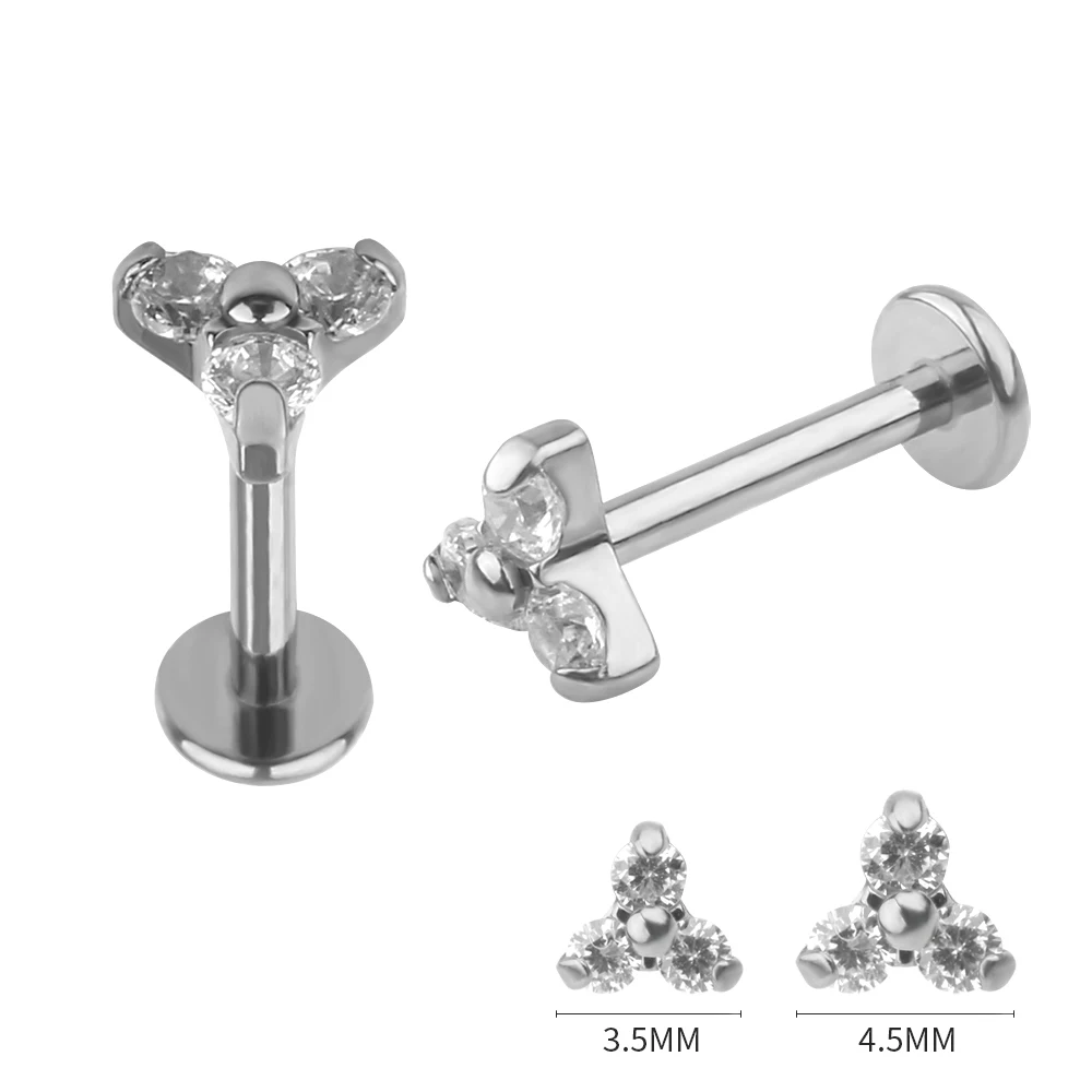 

Titanium Internally Threaded Flower Stud Gift Trendy Unisex Engagement Lip Piercing Jewelry