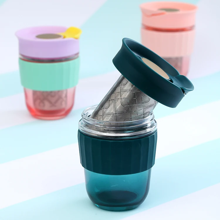 

HY3 360ml 12oz High quality custom design hot Selling Heat-resistant reusable clear glass coffee tea drinking mug and cup to go