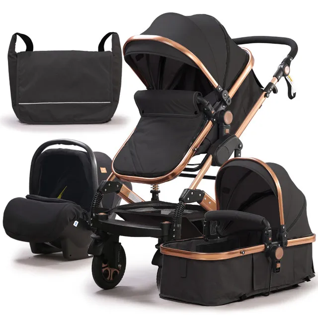 

Free Shipping 3 In 1 Baby Stroller For Newborn Bassinet Carriage Pram Foldable Pushchair Pram Traveling Trolley Buggy Bag