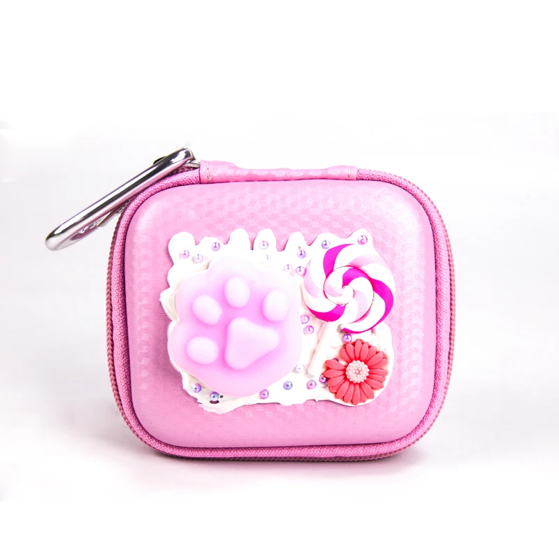

Customization Soft Cat Claw Pattern Decompression Box Cute Mini Watches Storage EVA Case, Customized color