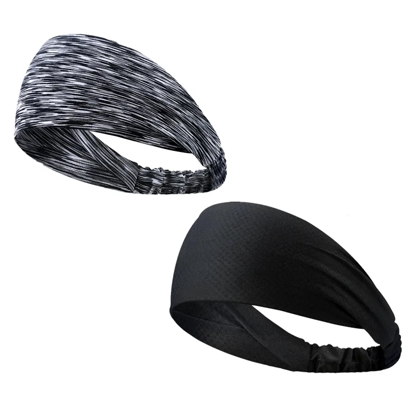 

Athletic Sports Headbands Men Lightweight Polyester Hairband Stretchy Moisture Wicking Workout Sweatbands