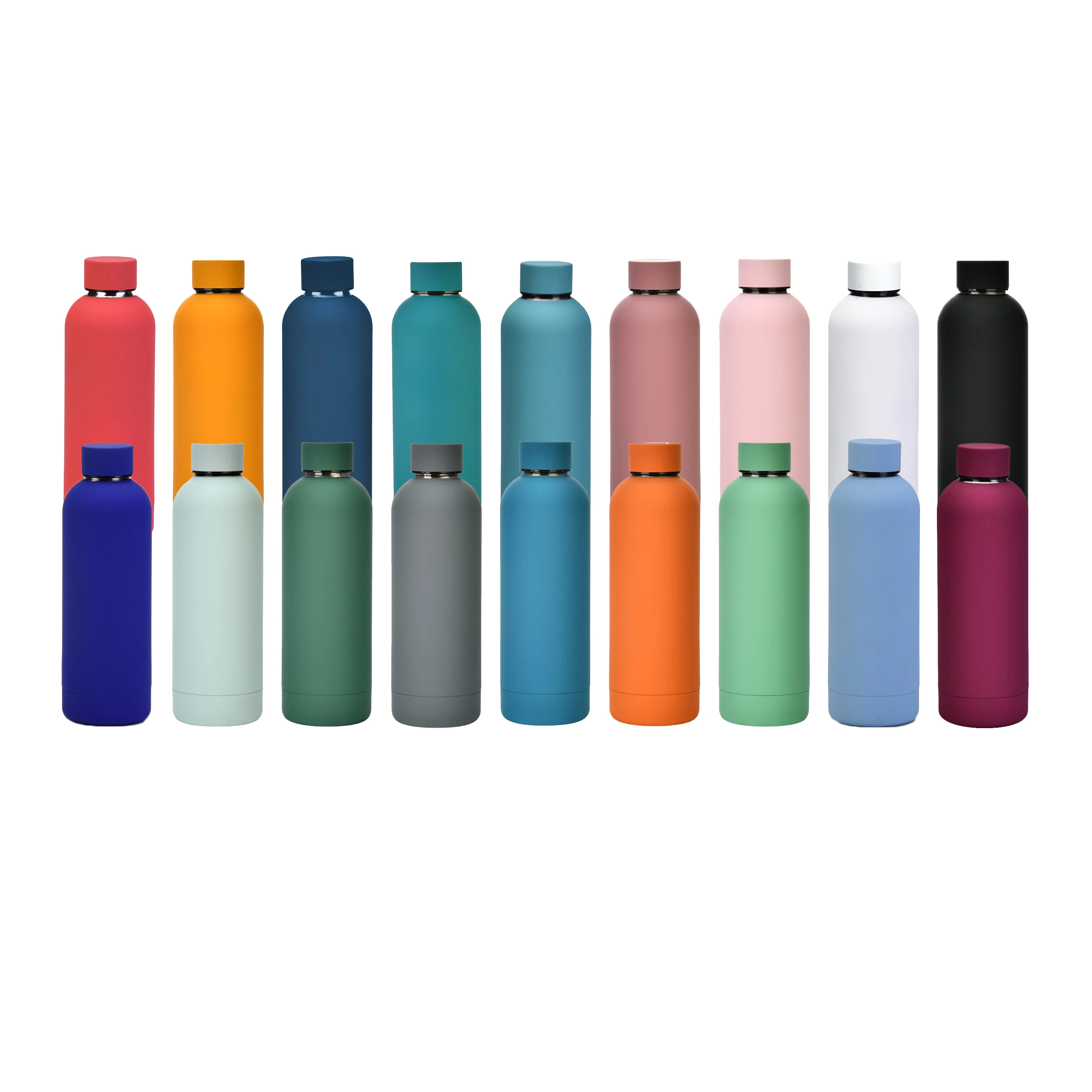 

RTS BPA Free Rubber Paint Custom Logo Double Wall Vacuum Insulated Bottles 500ml Small Mouth Stainless Steel Water Bottle