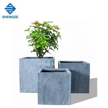 Heißer Verkauf Große Outdoor Dekorative Fiberglas Kunststoff Blumentopf