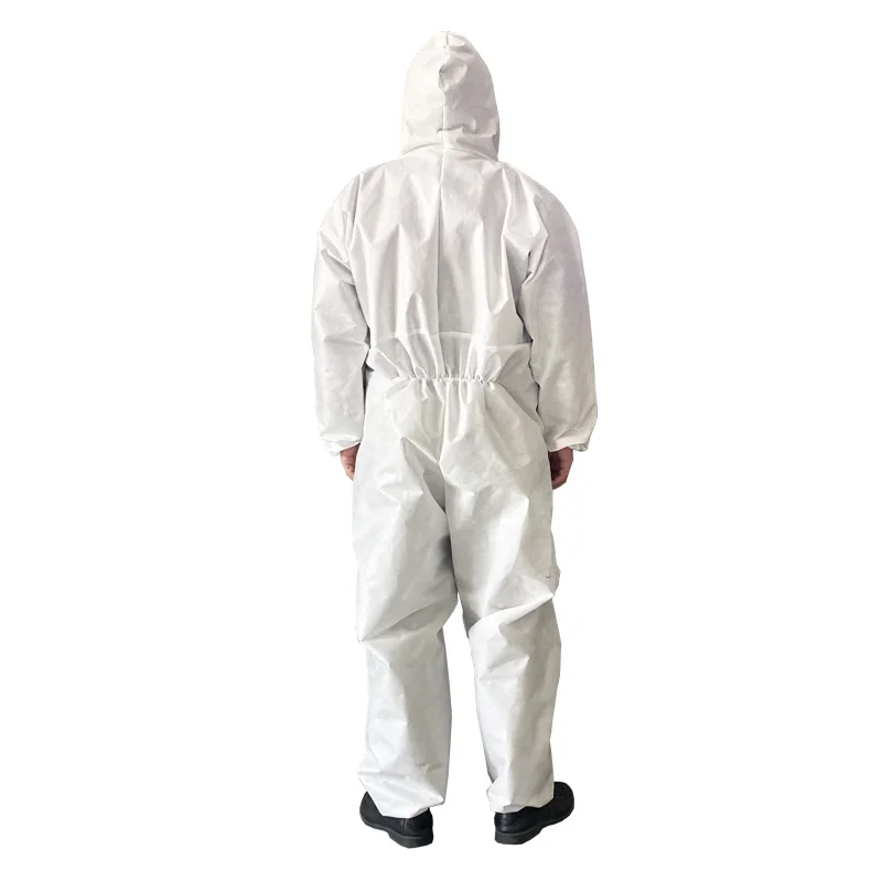 
IG0618-3 / 20200705 Cheapest White Coverall Dustproof Microporous Biology Antistatic Suit 