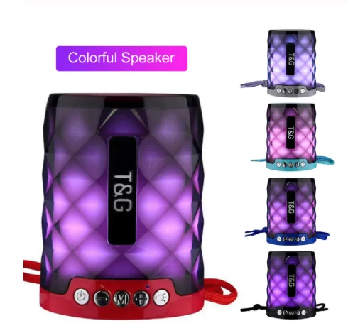 

TG155 Outdoor super bass Colorful LED Mini Portable HiFi Waterproof Wireless Blue tooth Loud music box speaker support TF Card
