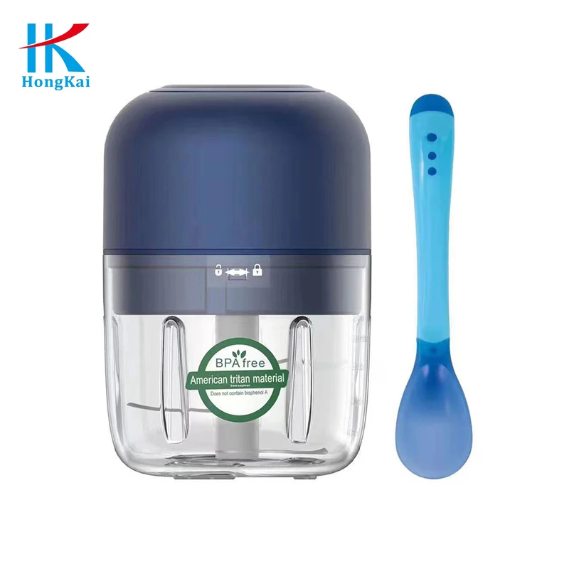 

Hot Sell For Kitchen Onion Vegetable Meat Household Mini 100ml 250ml Electric Garlic Chopper, Blue, white