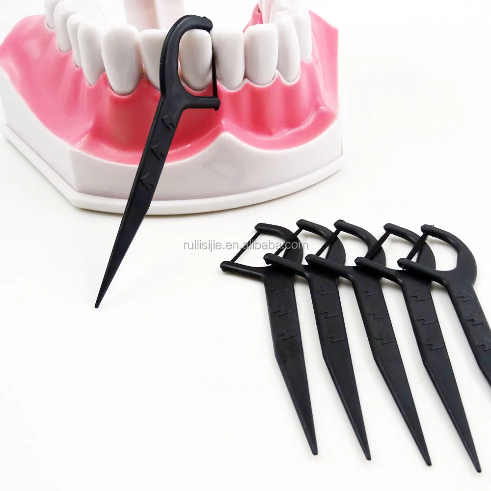 Ecofriendly Bamboo Charcoal Teeth Picks Dental Floss,Biodegradable Pla