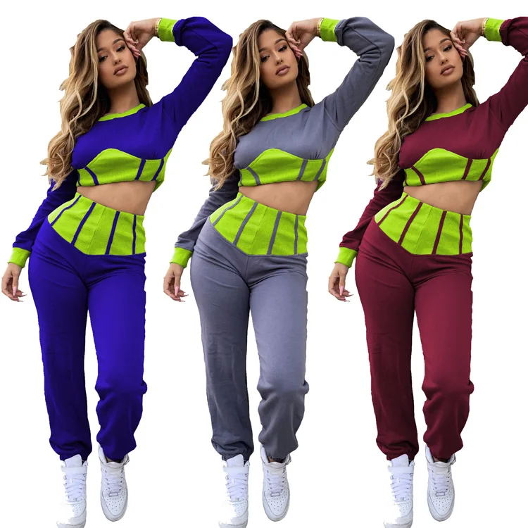 

Wholesale Custom Solid Color Zipper Jogger Tracksuit Sweat Suit 2 Pieces Sweatsuit Pants Set Women Jogging Track Suit With Logo