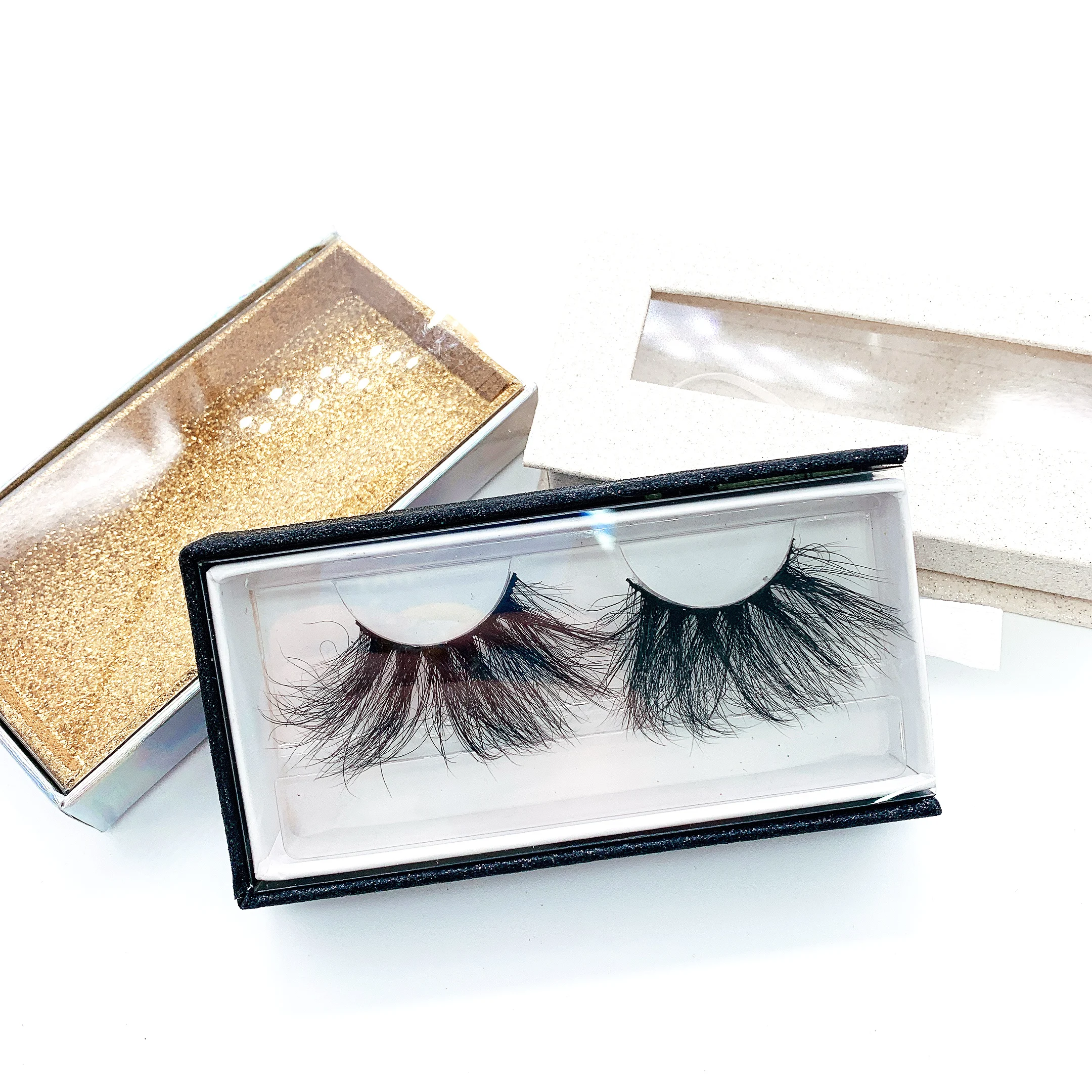 

2021 new arrivals free sample private label 25MM long 100% false eyelash mink eyelash vendor, Black color