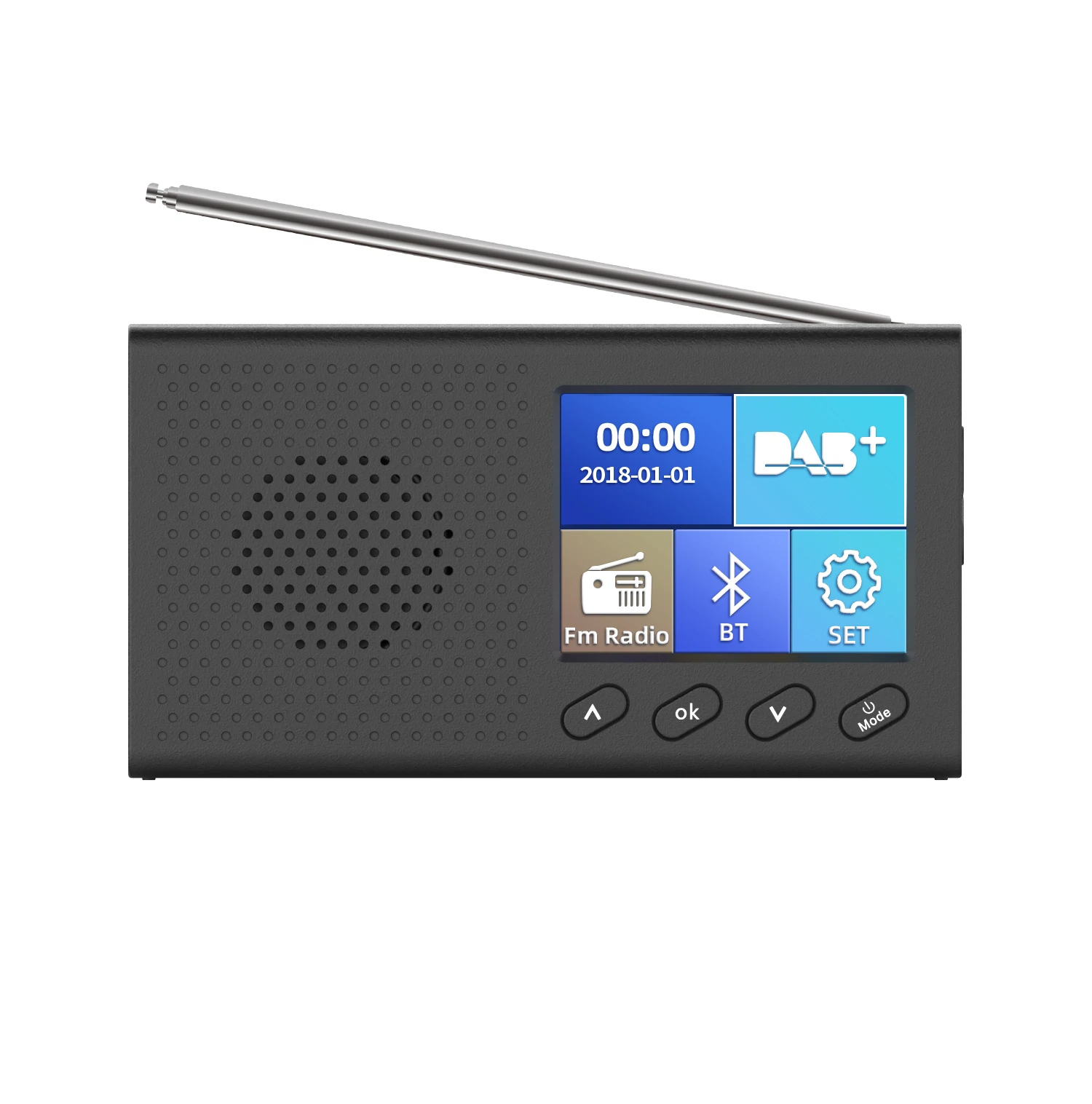 

Portable Pocket LCD Color Screen DAB/DAB+ Radio with Blue tooth BT Speaker, Black