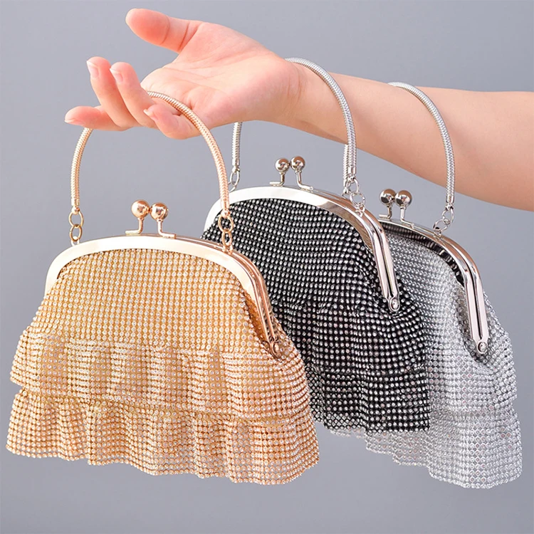 

N551 Summer luxury crystal evening bag party purse rhinestone clutch handbag