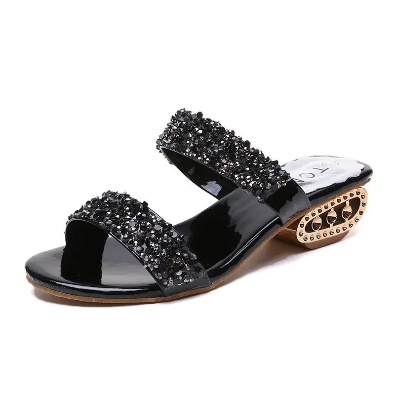 

Diamond Flat-soled Slippers For Ladies Womens Sandals