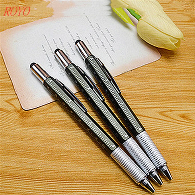 
Ruler Pen Vernier Caliper Ballpen Student Gift Tool Pen Screwdriver Spirit Level Touch Ballpoint Pen 
