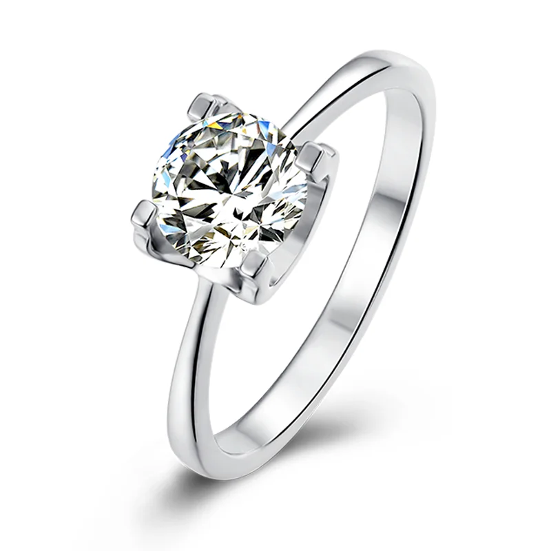 

YT White Moissanite 925 Sterling Silver 1ct 6.5mm Moissanite Ring