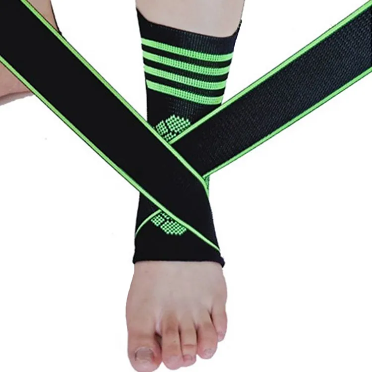 

Ankle Support Basketball Volleyball Sports Gym Ankle Brace with Strap Belt Elastic, Green,orange,black