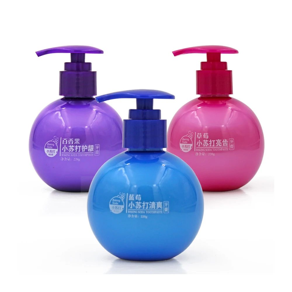 

Pressure toothpaste 220g three fruit flavored toothpaste with white baking soda