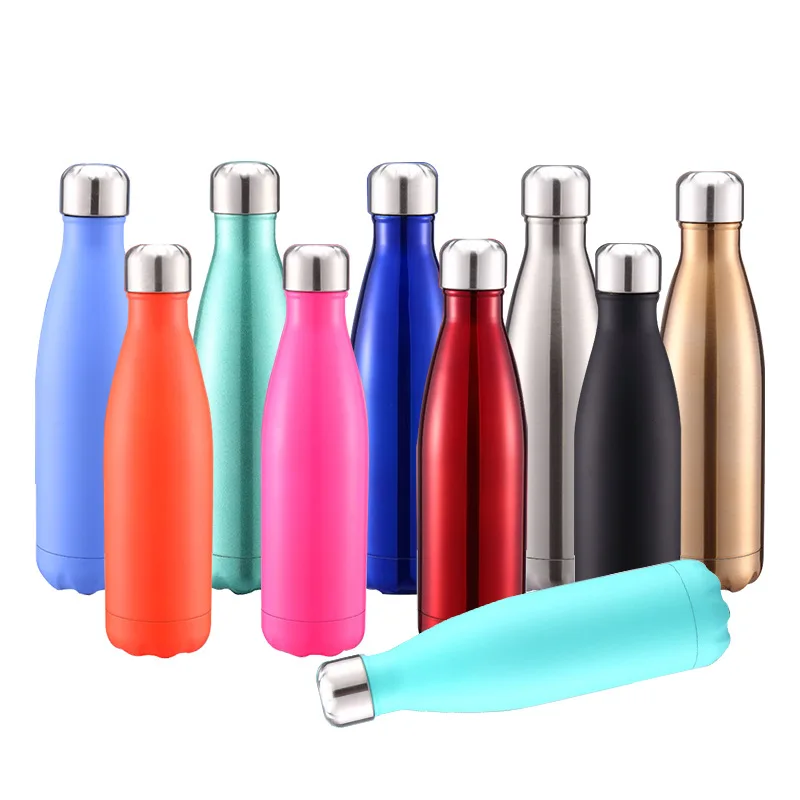 

Blank for sublimation: cola shape matte glossy 17oz 500ml insulated stainless steel Double wall Vacuum Water Bottles bottle, Refer to pictures or custom color