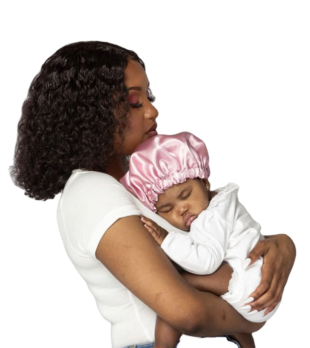 

mommy and me Hair Bonnets Silk Best Quality Double Layer Satin bonnets silk bonnet with custom logo, Customized color