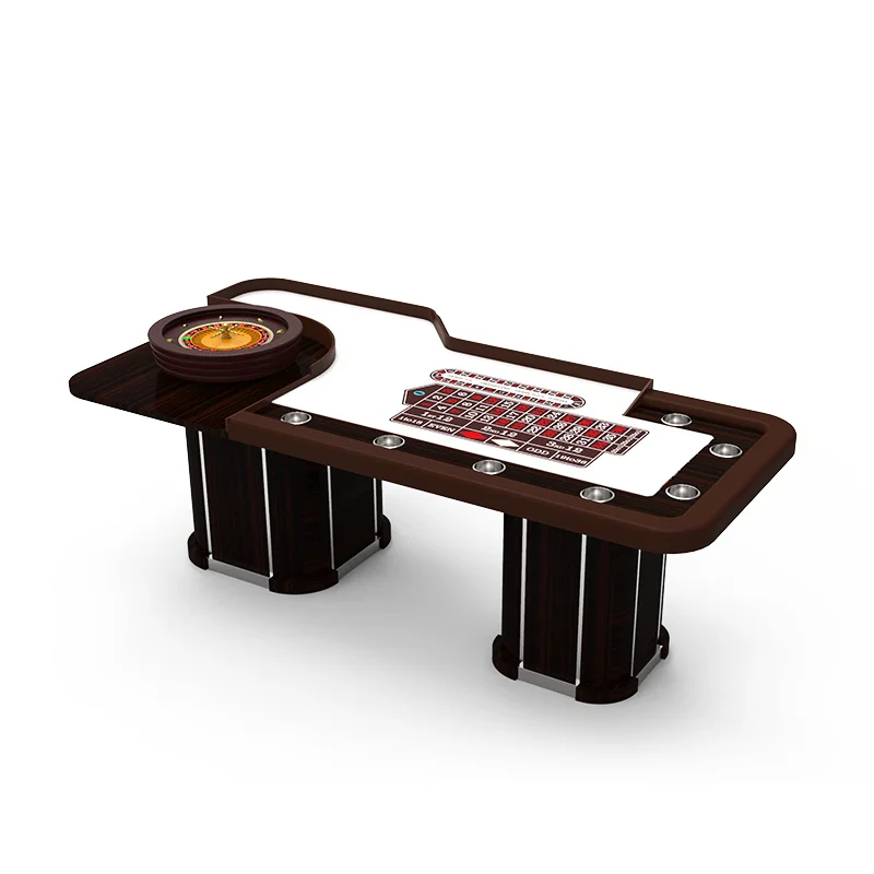 

YH New Design Gambling Table 20inch Two Rectangle Legs Roulette Wheel Table With Water Cup