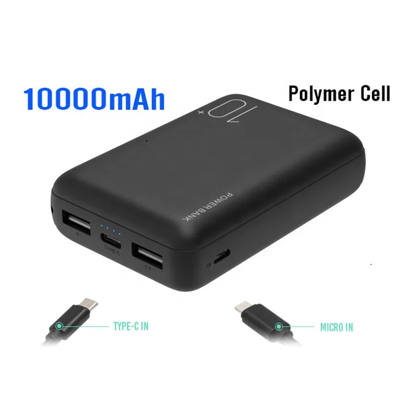 

10000mAh LCD Power Banks Charger Battery Packs, Black/white