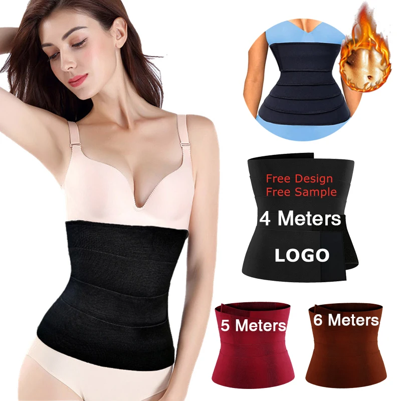 

Women Men Belly Compression Elastic Waist Wraps Stomach Band Tummy Wrap Belt with Loop Logo