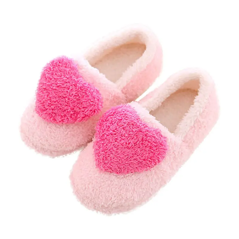 

Winter comfortable love thick-soled cotton slippers soft-soled non-slip warm indoor home shoes, As the picture show