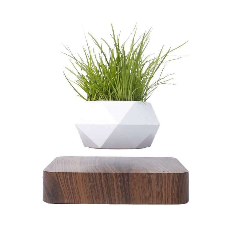 

Wholesale Amazon hot sale indoor plastic magnetic levitating plant pot for levitating air bonsai pot gift, Dark brown/light brown