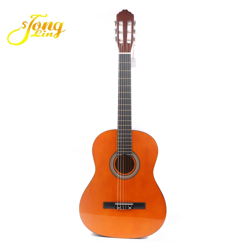 

Cheap Factory Custom 39inch Orange Handmade Classical Guitar