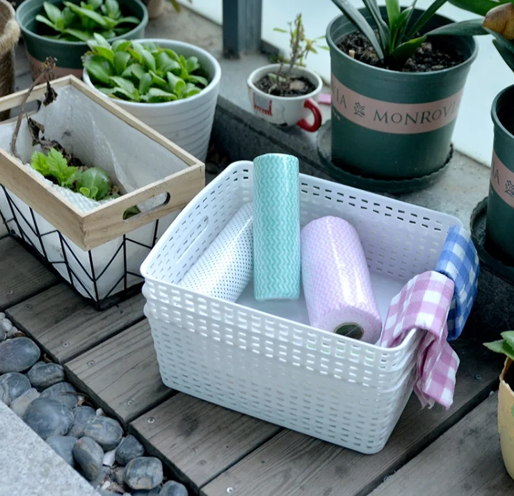 

Royalunion New hollowout toy cloth glass book key storage 3pc storage basket without lid, plastic big storage bin, Customized color