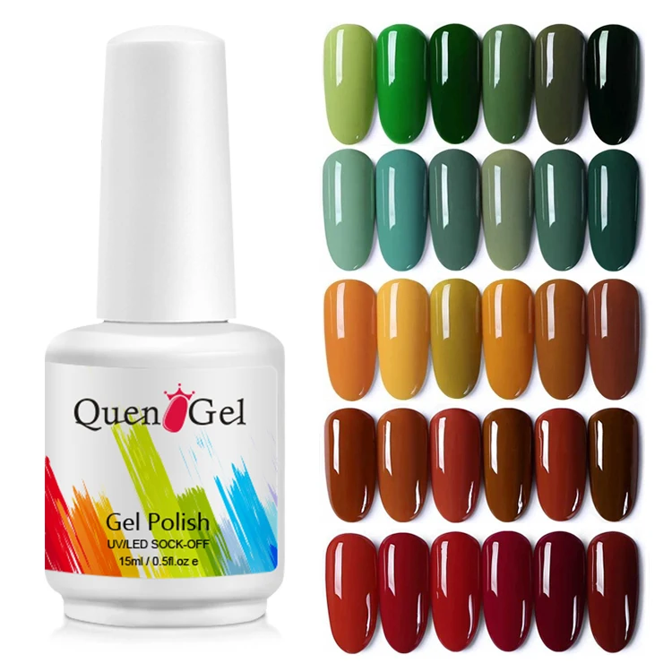 

OEM/ODM green series 15ml Three step color nail polish Free sample Fashion popular Uv gel polish Professional manicure, 2000 colors for selection
