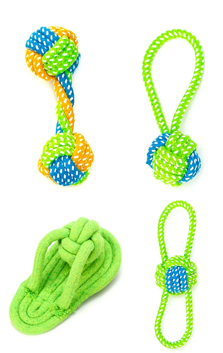 Durable Natural Hemp Rope Interactive Pet Dog Toy Cotton Rope Hemp Dog Toy Set