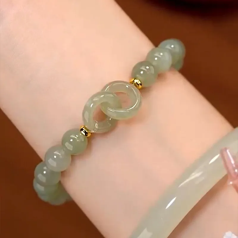 Vintage Jewellery  Hetian Jade Interlocking Bangle For Women Bracelet Chains