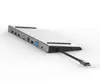 Aluminum blueendless hc101 type c hub card reader usb sd tf 4K 30HZ VGA RJ45 type c audio adapter with charging