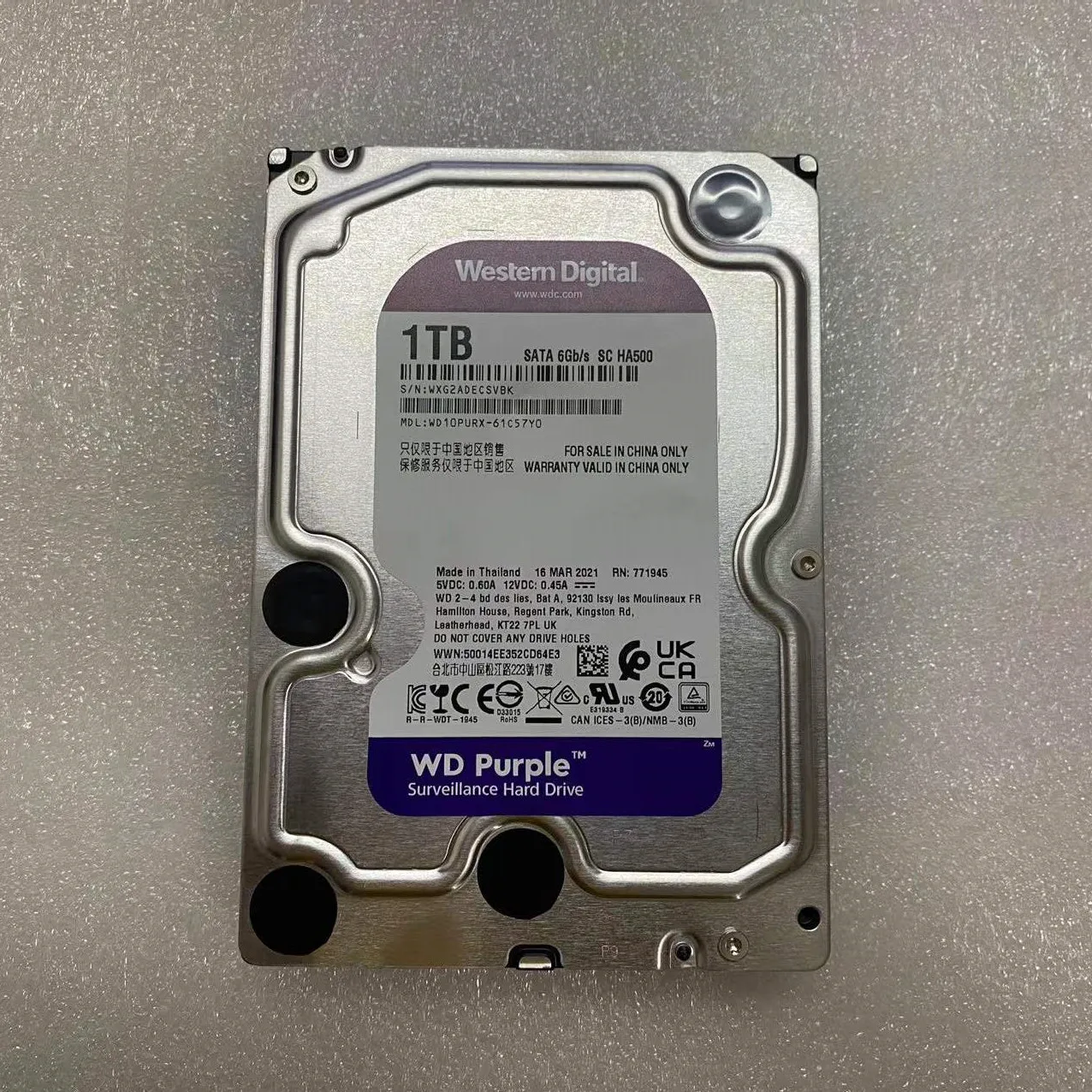 

Purple Refurbished 500G 1TB 2TB 3TB 4TB 6TB 8TB Used Surveillance Monitoring Hard Drive Wholesale