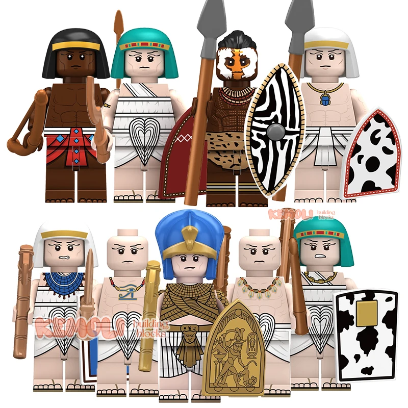 

N313-N321 Archer Pharaoh Warrior Medieval Ancient Egypt Soldiers Mini Bricks Building Block Figure Kids Educational Plastic Toy